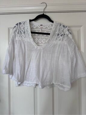 Free People White Lace Women's Top